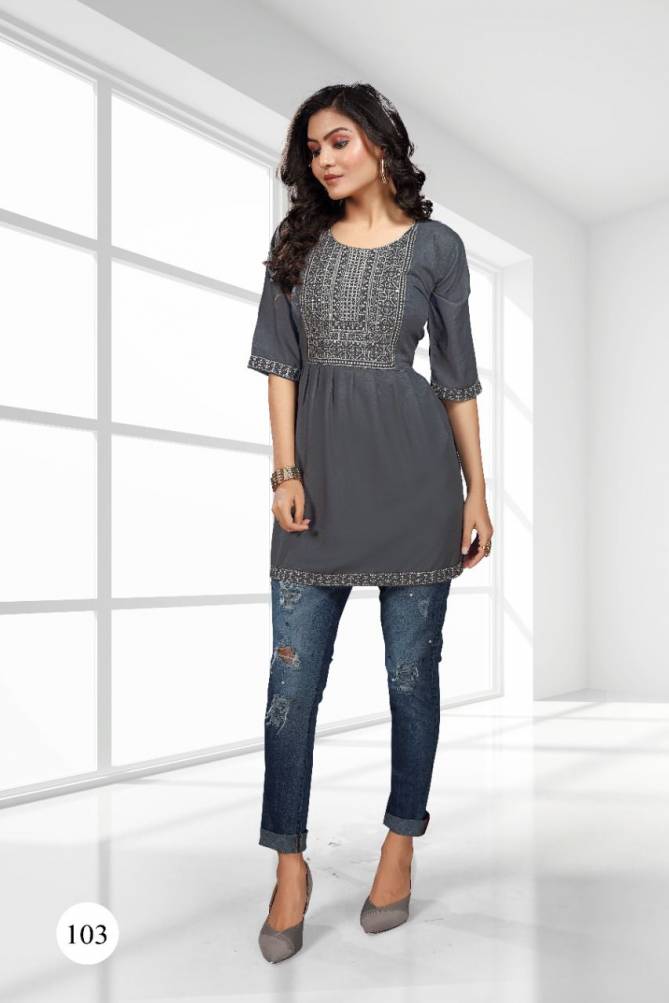 Resham 2 Latest Designer Regular Wear Rayon Short Top Collection